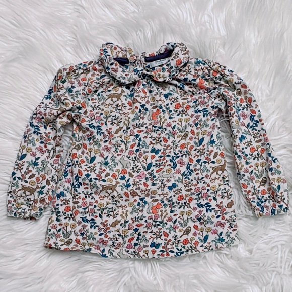 BabyBoden Outfit Set, Cord Overalls 18–24M, Floral Shirt 2–3T | Woodland Print - Picture 4 of 4